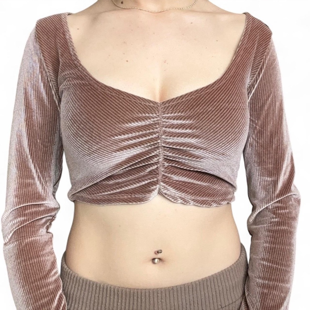 Urban Outfitters Pink Ruched Crop Top